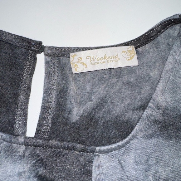 Weekend by Susan Graver Tie-Dye Tunic Top XL Fit Slit Sleeves Tie Detail - Picture 4 of 8